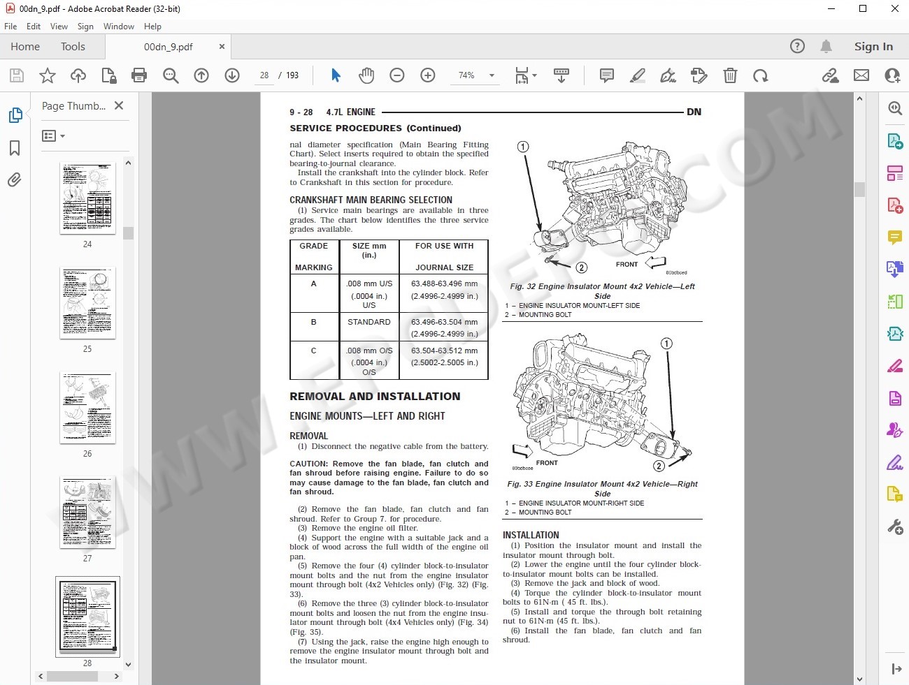Dodge Durango 1998 - 2000 service manual